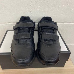Brooks Addiction Walker V-Strap Black Leather Sneaker Womens Sz 11 2E Extra Wide
